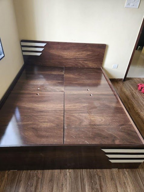 Wooden bed available for residential rental